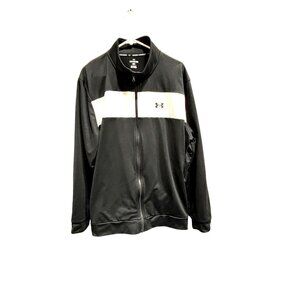 Under Armour Mens Full-Zip Jacket Black/White Size XXL Lightweight Performance